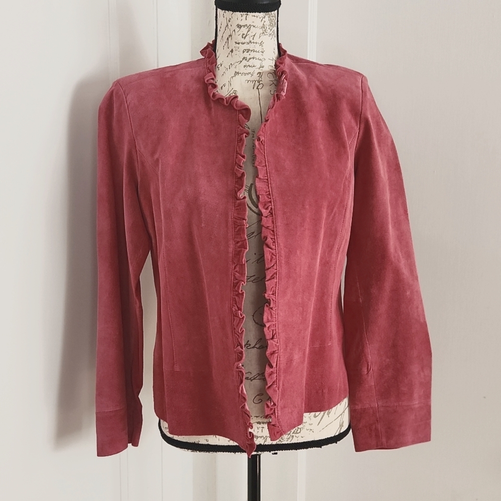 100% pink leather  jacket